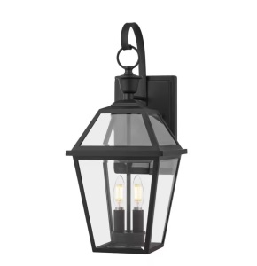 Home Decorators Collection Glenneyre 20.25 in. Matte Black French Quarter Gas Style Hardwired Outdoor Wall Light Lantern Sconce