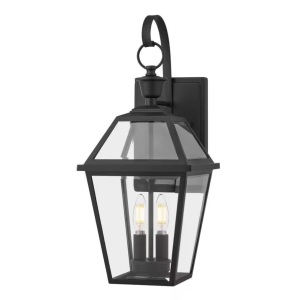 Home Decorators Collection Glenneyre 20.25 in. Matte Black French Quarter Gas Style Hardwired Outdoor Wall Light Lantern Sconce