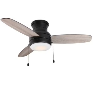 Home Decorators Collection Ashby Park 44 in. White Color Changing Integrated LED Matte Black Ceiling Fan with Light Kit and 3 Reversible Blades