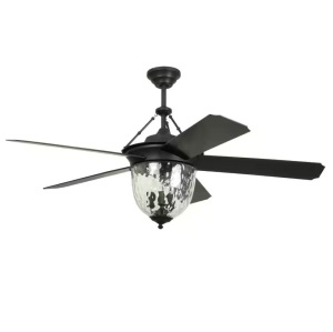 CRAFTMADE Cavalier 52 in. Dual Mount Indoor/Outdoor Aged Bronze Brushed Finish Ceiling Fan with Light Kit and Remote/Wall Control