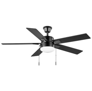 Hampton Bay 52 in. Corwin Indoor/Outdoor Matte Black LED Ceiling Fan with Light Kit