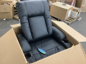 Electric Power Lift Recliner Massage Chair w/ Heat, USB Port, Cupholders - For Parts or Repair 