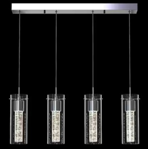 Artika Essence 27-Watt 4 Light Chrome Modern Integrated LED Pendant Light Fixture