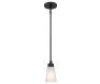 Lot of (3) KICHLER&nbsp;Erma 7.5 in. 1-Light Black Shaded Traditional Kitchen Mini Pendant Light with Satin Etched Glass