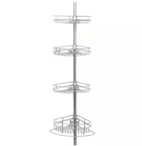 Zenna Home 4 Tier Tension Pole Shower Caddy in Chrome