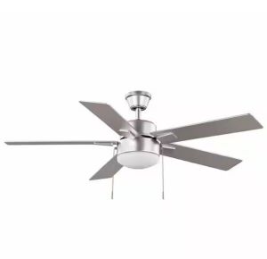 Hampton Bay 52 in. Corwin Indoor/Outdoor Silver LED Ceiling Fan with Light Kit