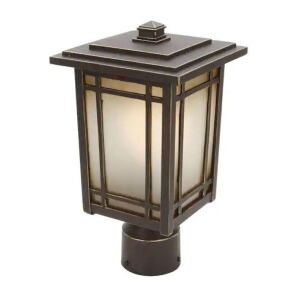 Home Decorators Collection Port Oxford 1-Light Oil-Rubbed Chestnut Outdoor Post Mount Lantern