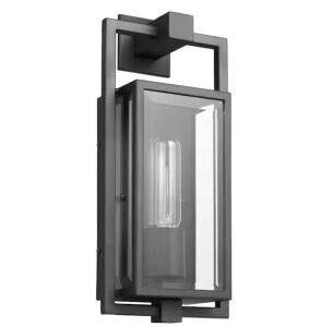 SATCO Exhibit Matte Black Outdoor Hardwired Wall Lantern Sconce