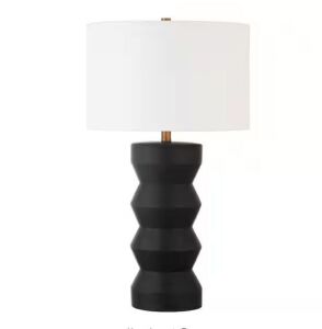 Meyer&Cross Carlin 26.5 in. Matte Black Ribbed Ceramic Table Lamp