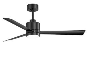 Breezary Claude 52 in. Integrated LED Indoor Black-Blade Black Ceiling Fan with Light and Remote Control