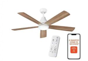 Hampton Bay Nevali 52 in. White Color Changing LED Indoor Matte White Ceiling Fan with Light and Remote