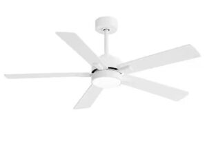 Breezary Charlie 52 in. Integrated LED Indoor White Ceiling Fans with Light and Remote Control