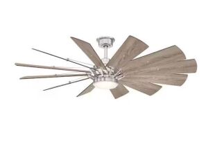 Home Decorators Collection Trudeau 60 in. LED Indoor Brushed Nickel Ceiling Fan with Light Kit and Remote Control