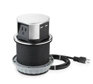 Link2Home Space Saver Pop Up-Outlet, 3 Power Outlets 15 Amp, 2 USB Ports 2.4 Amp, Overload Protection, Splash Resistant