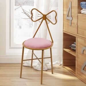 Modern Soft Pink Butterfly-Shaped Makeup Vanity Chair