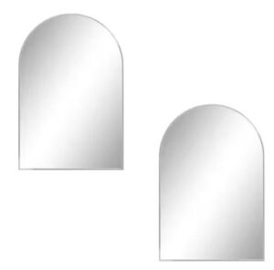 Silver Arched Wall Mirror, 24 in. W x 36 in. H, Set of 2 