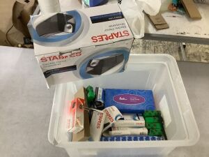 Lot of Office Supplies - Pencil Sharpener, Pens Tape, Binder Clips 