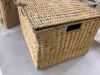 Mobile Water Hyacinth Rolling Filing Cabinet Storage Basket w/ Lid, Wheels - 5