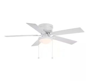 Hugger II 52 in. Indoor Matte White Low Profile Ceiling Fan