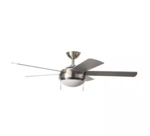 Hampton Bay Claret 52 in. Indoor Brushed Nickel Ceiling Fan with Light Kit