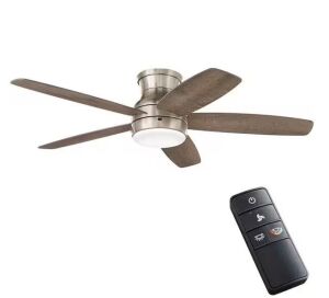 Home Decorators Collection Ashby Park 52 in. White Color Changing Integrated LED Brushed Nickel Ceiling Fan with Light Kit and Remote Control