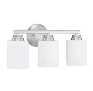 CRAFTMADE Bolden 18 in. 3-Light Brushed Polished Nickel Finish Vanity Light with Frost White Glass