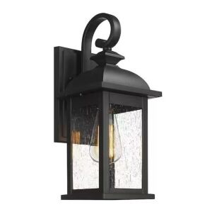 JAZAVA 21.3 Large Exterior in. Black Outdoor Hardwired Wall Lantern Sconce