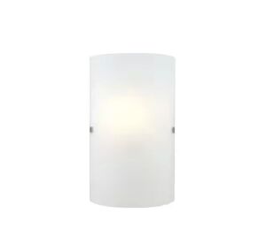 Lot of (2) Eglo Troy 3 3 in. W x 11.8 in. H 1-Light Matte Nickel Wall Sconce with Frosted Glass Shade