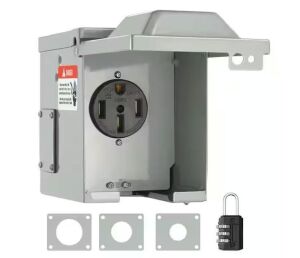 VEVOR RV Power Outlet Box Indoor/Outdoor 50 Amp 125-Volt/250-Volt Receptacle Panel NEMA 14-50R Single Outlet