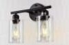 GoYeel&nbsp;12.99 in. 2 Lights Modern/Industrial Black Bathroom Vanity Light with Cylinder Glass Shade