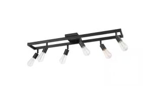 Globe Electric Weston 3 ft. 6-Light Matte Black Fixed Track Lighting Kit