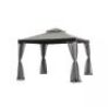 Sunjoy&nbsp;10 ft. x 10 ft. Outdoor Modern Grey 2-Tier Steel Frame Soft Top Gazebo with Mesh Netting