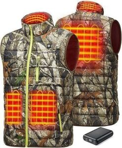 TIDEWE Men’s Heated Vest with Battery Pack, Large