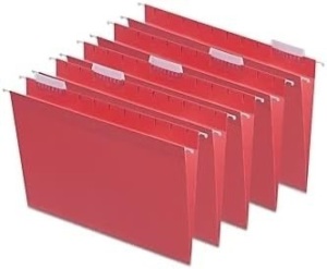 Tru Red Hanging File Folder, 5-Tab, Letter Size, 25/Box