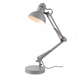 Globe Electric Architect 28 in. Matte Gray Balanced Arm Desk Lamp with Interchangeable Base and Clamp Arm Design