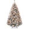 6' Pre-Lit Snow Flocked Artificial Pine Christmas Tree w/ Warm White Lights