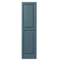 Lot of (7) Ply Gem&nbsp;Raised Panel Polypropylene Shutters Pair in Coastal Blue & (1)&nbsp;Ply Gem&nbsp;15 in. x 51 in. Open Louvered Polypropylene Shutters Pair in Vineyard Red