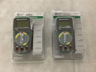 Lot of (2) Commercial Electric Digital Manual-Ranging Multimeter