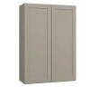 Hampton Bay Courtland 30 in. W x 12 in. D x 42 in. H Assembled Shaker Wall Kitchen Cabinet in Sterling Gray