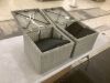 Set of 2 Wicker Ottomans, Multipurpose w/ Removable Cushions, Steel Frame - 3