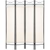 4-Panel Folding Privacy Screen Room Divider Decoration Accent, 6ft