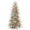 6' Pre-Lit Flocked Artificial Aspen Noble Fir Christmas Tree w/ Metal Stand