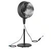 Pelonis 18 in. 3 Speeds Outdoor Misting Pedestal Fan in Black with 80° Oscillation 1600 CFM for up to 500 sq. ft