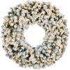 36" Pre-Lit Flocked Artificial Fir Christmas Wreath w/ 2-in-1 LED Lights