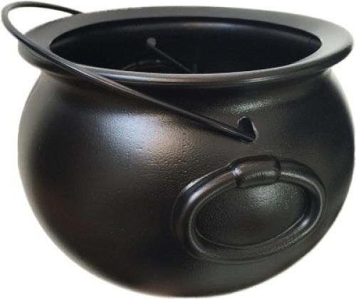Lot of (6) Plastic 8" Black Cauldrons - NEW