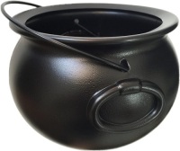 Lot of (6) Plastic 8" Black Cauldrons - NEW