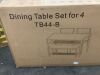 4 Piece Dining Table Set with 2 Chairs and Bench - 3