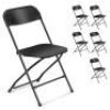 VINGLI Portable Plastic Folding Chair 350lb Stackable Seat with Steel Frame, 6 Pack&nbsp;