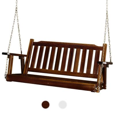 VINGLI 4FT Wooden Patio Porch Swing Upgraded 880lbs