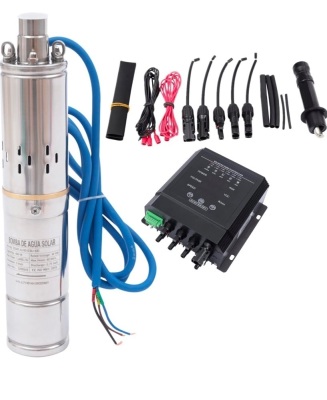 3" DC Solar Water Pump Submersible Pump Deep Well Pump MPPT Controller 36V 400W 1600L/H
